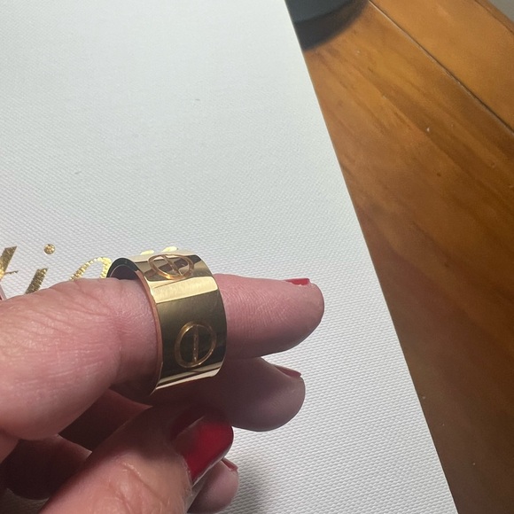 Cartier 18K Yellow GoldWide 11mm Large LOVE Ring size 58 (8.25) Box Cert EUC! - Picture 13 of 16